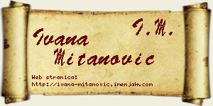 Ivana Mitanović vizit kartica